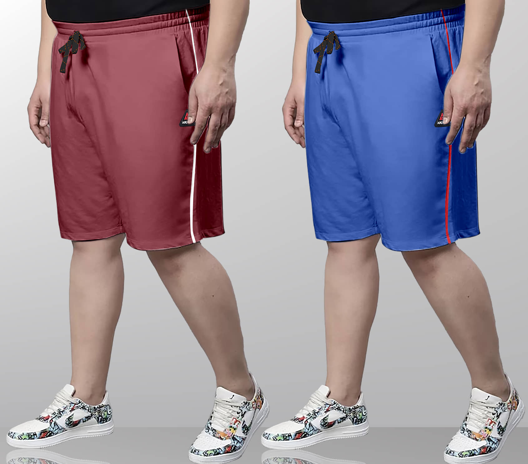 Ardeur Multi Cotton Blend Men's Shorts ( Pack of 2 ) - Shorts | Buy online on ZillyBuy