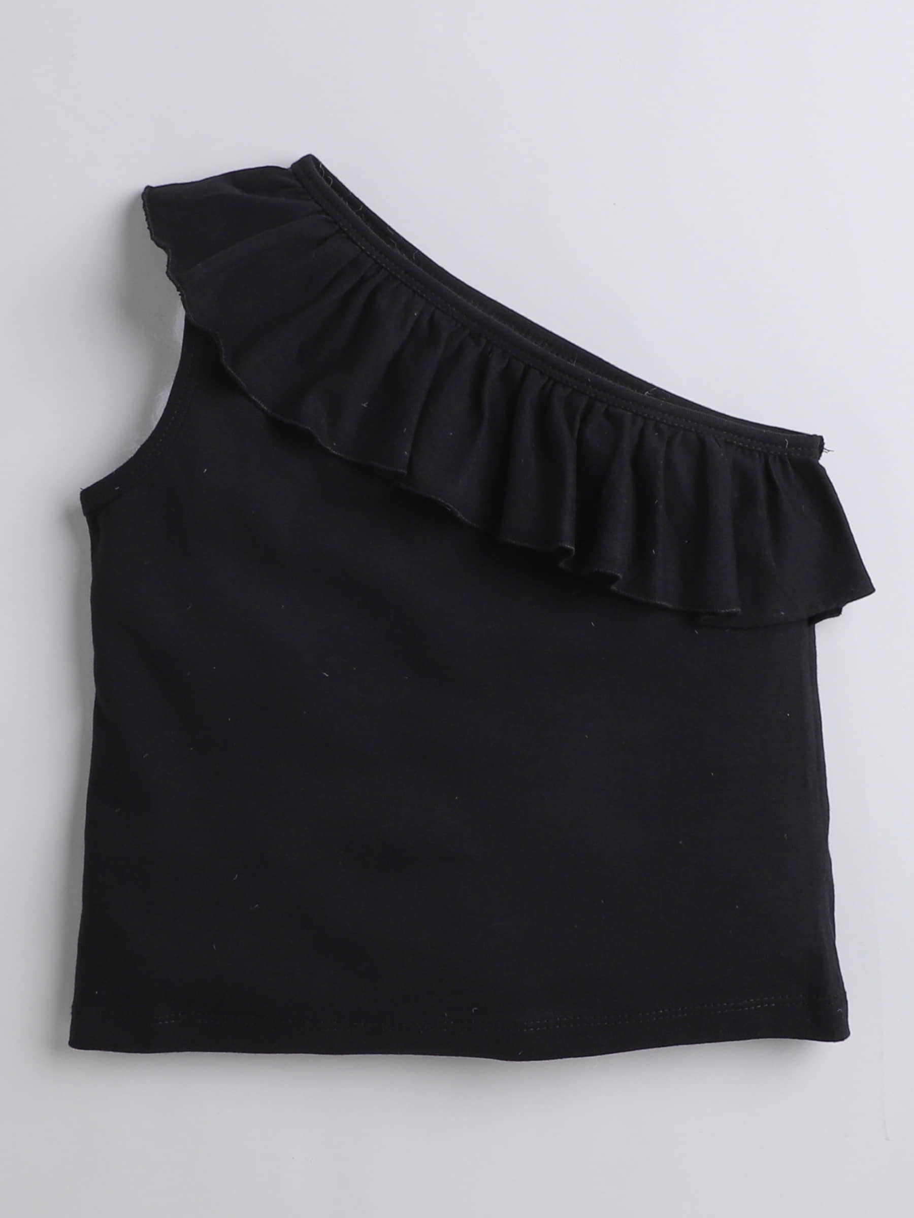Aww Hunnie Pack of 1 Girls Cotton Top ( Black )