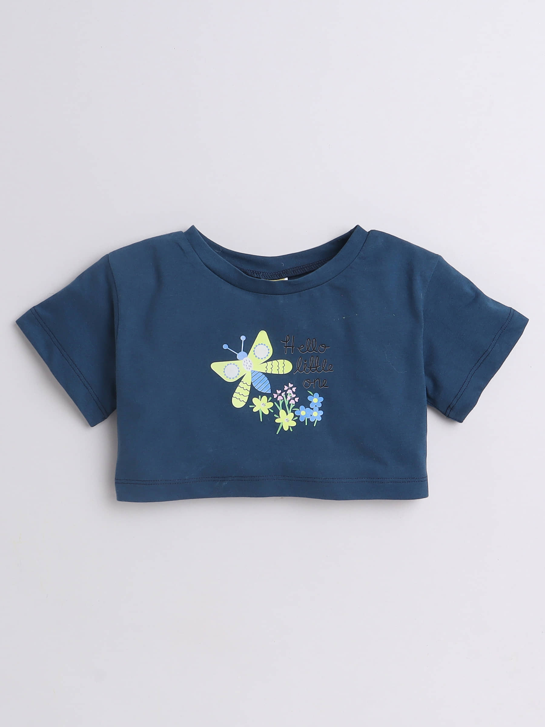 Aww Hunnie Pack of 1 Girls Cotton Top ( Blue )