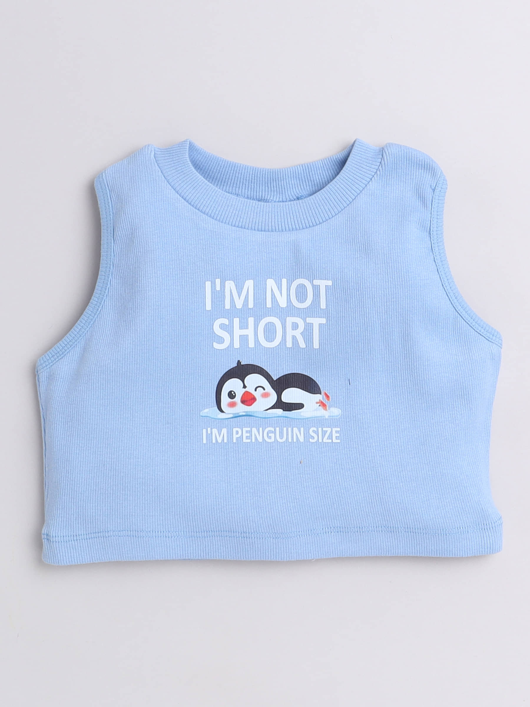 Aww Hunnie Pack of 1 Girls Cotton Top ( Blue )