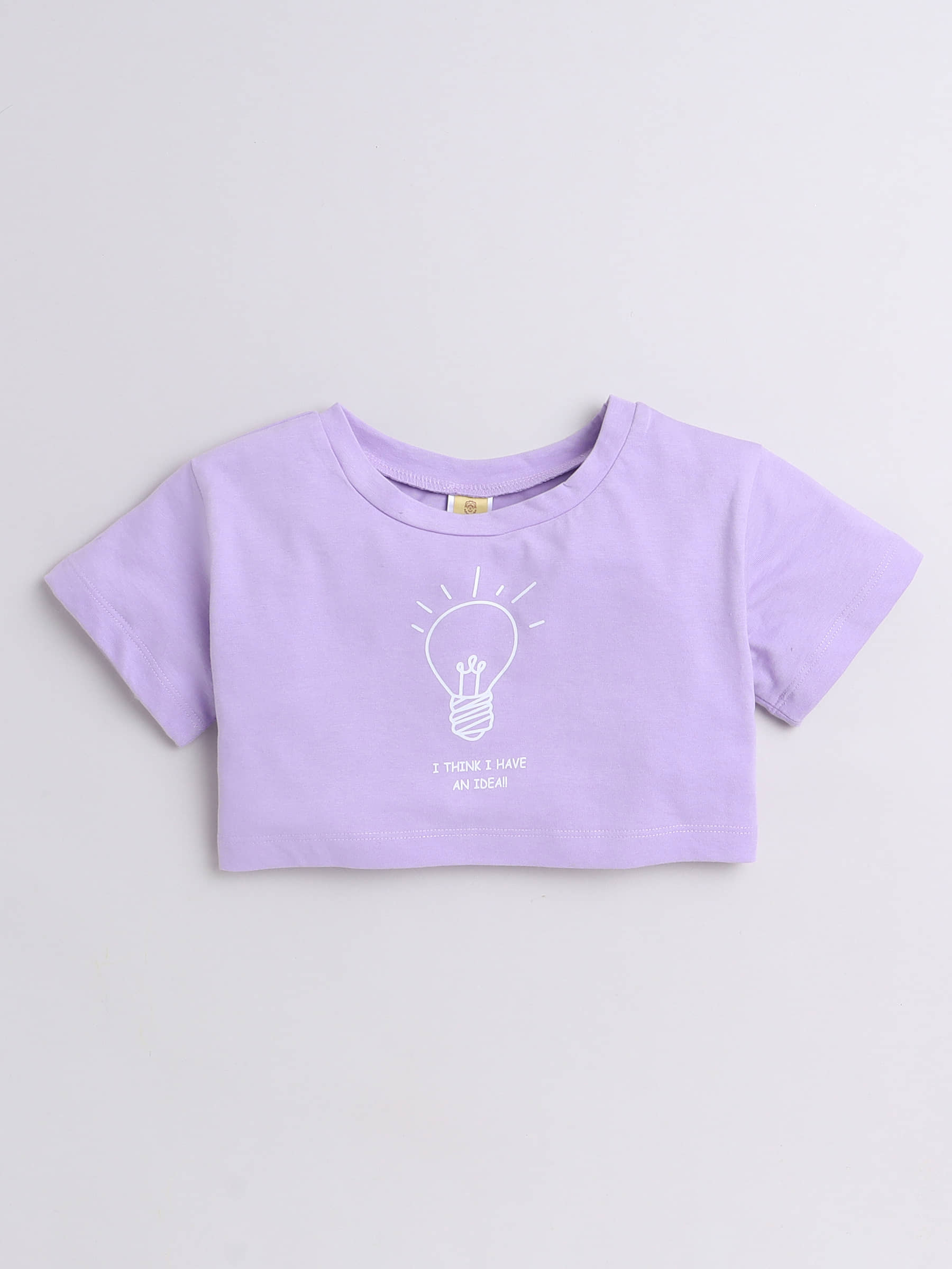 Aww Hunnie Pack of 1 Girls Cotton Top ( Mauve )