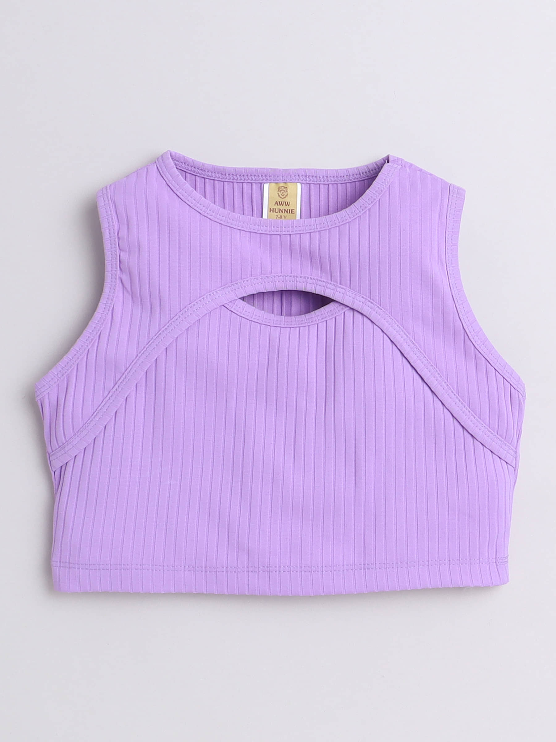 Aww Hunnie Pack of 1 Girls Polyester Top ( Mauve )