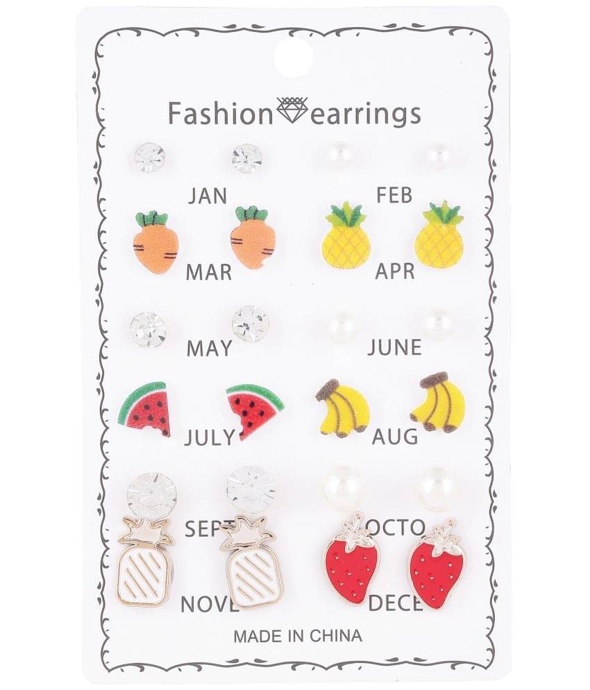     			Chocozone Multi Color Stud Earrings ( More Than 10 )