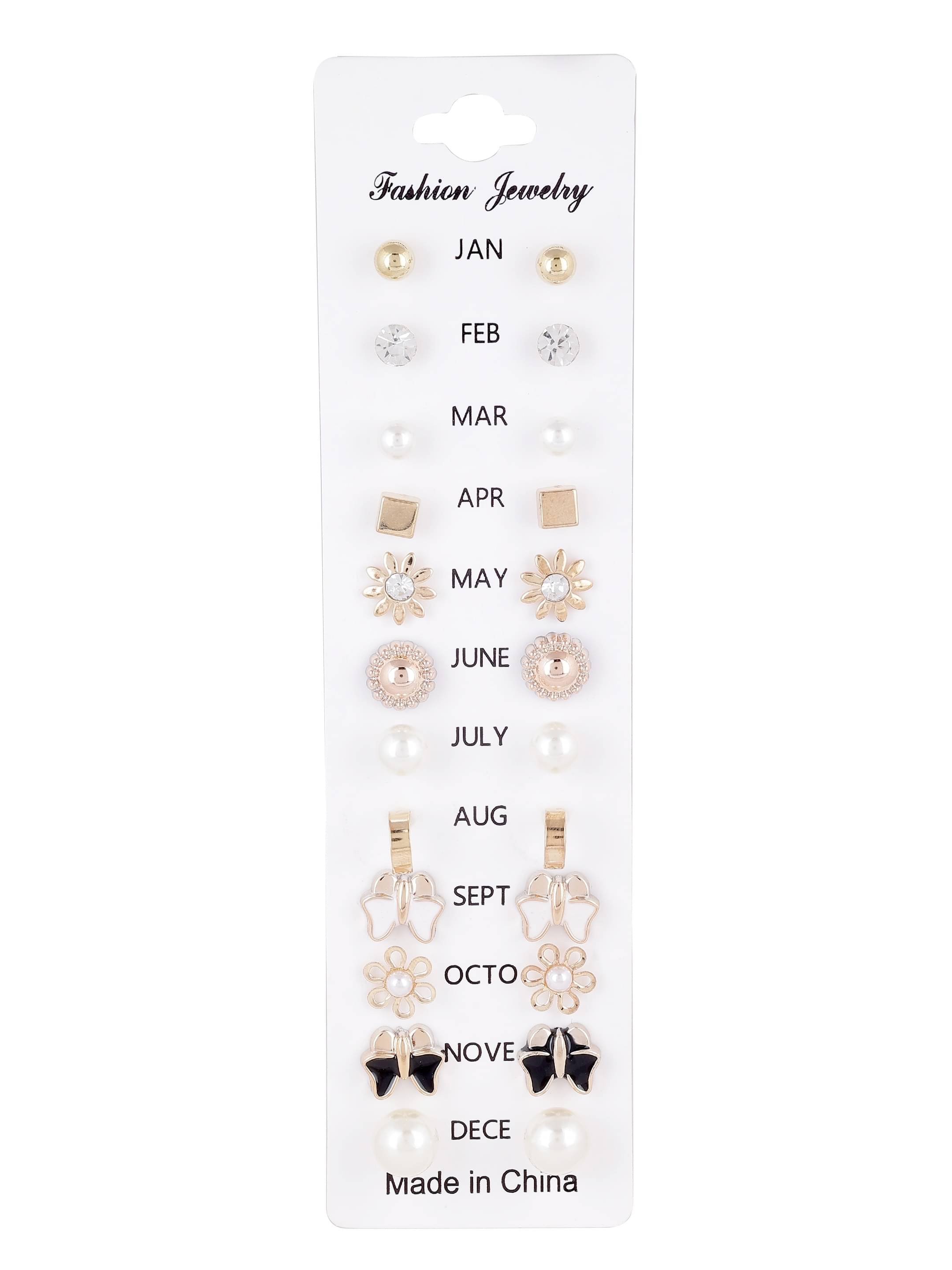     			Chocozone Multi Color Stud Earrings ( More Than 10 )