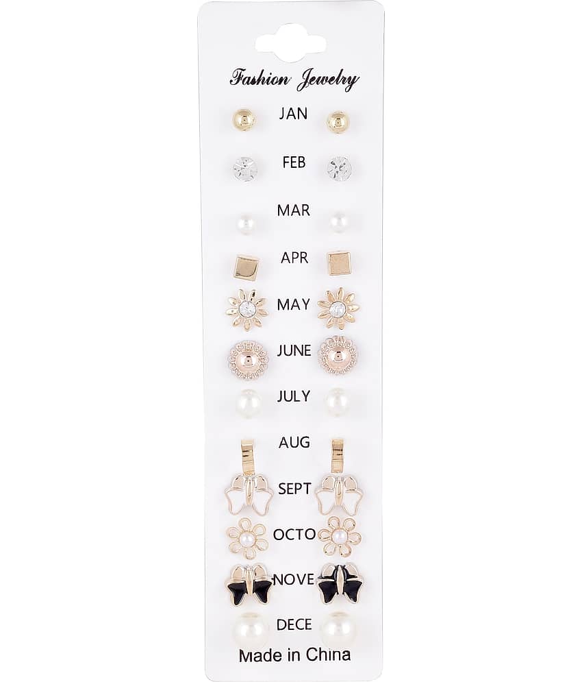 Chocozone Multi Color Stud Earrings ( More Than 10 ) - Earrings | Buy online on ZillyBuy