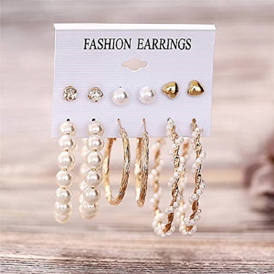 Chocozone White Danglers Earrings ( Pack of 6 ) - Earrings | Buy online on ZillyBuy