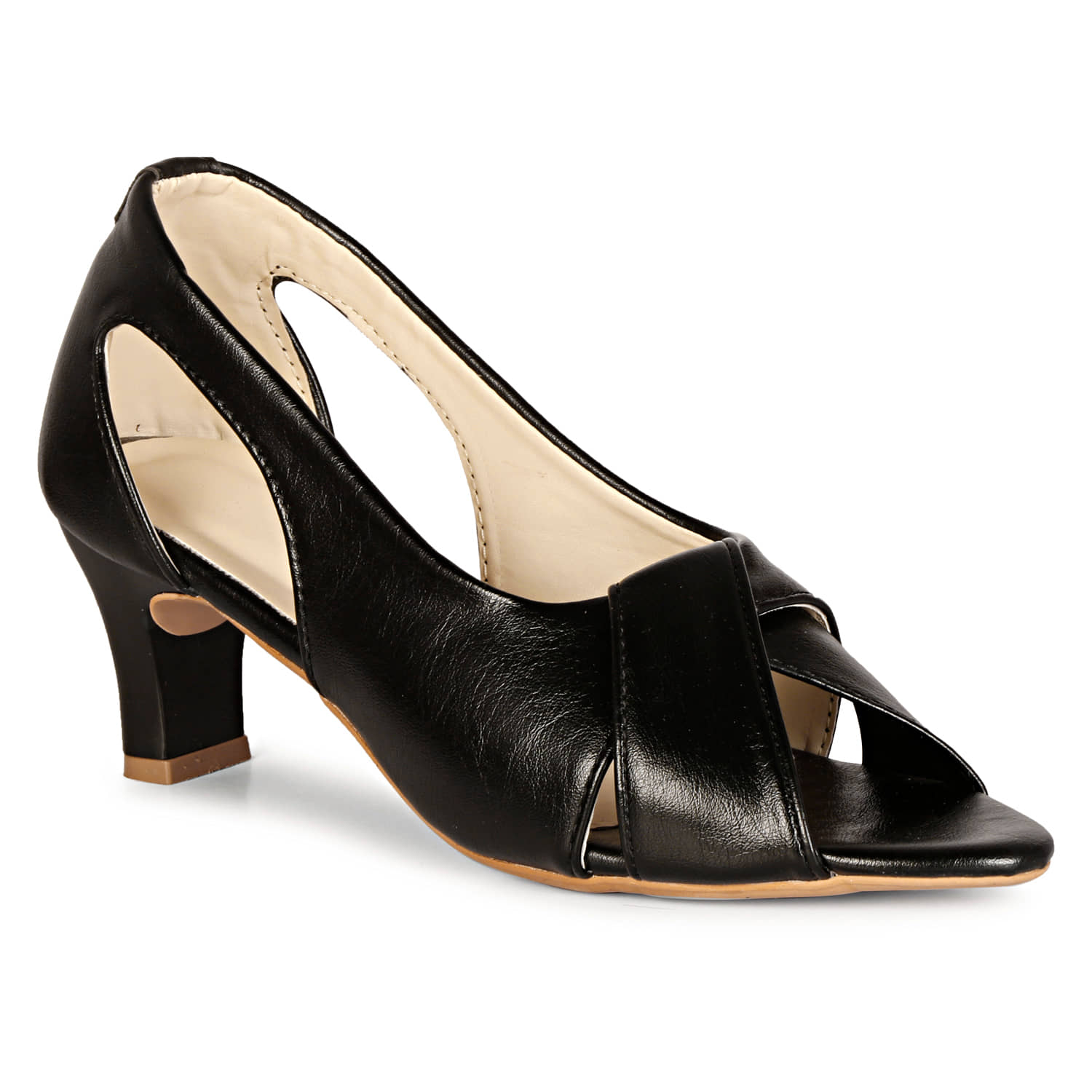 Commander Shoes Black Women's Peep Toes Heels - Heels | Buy online on ZillyBuy