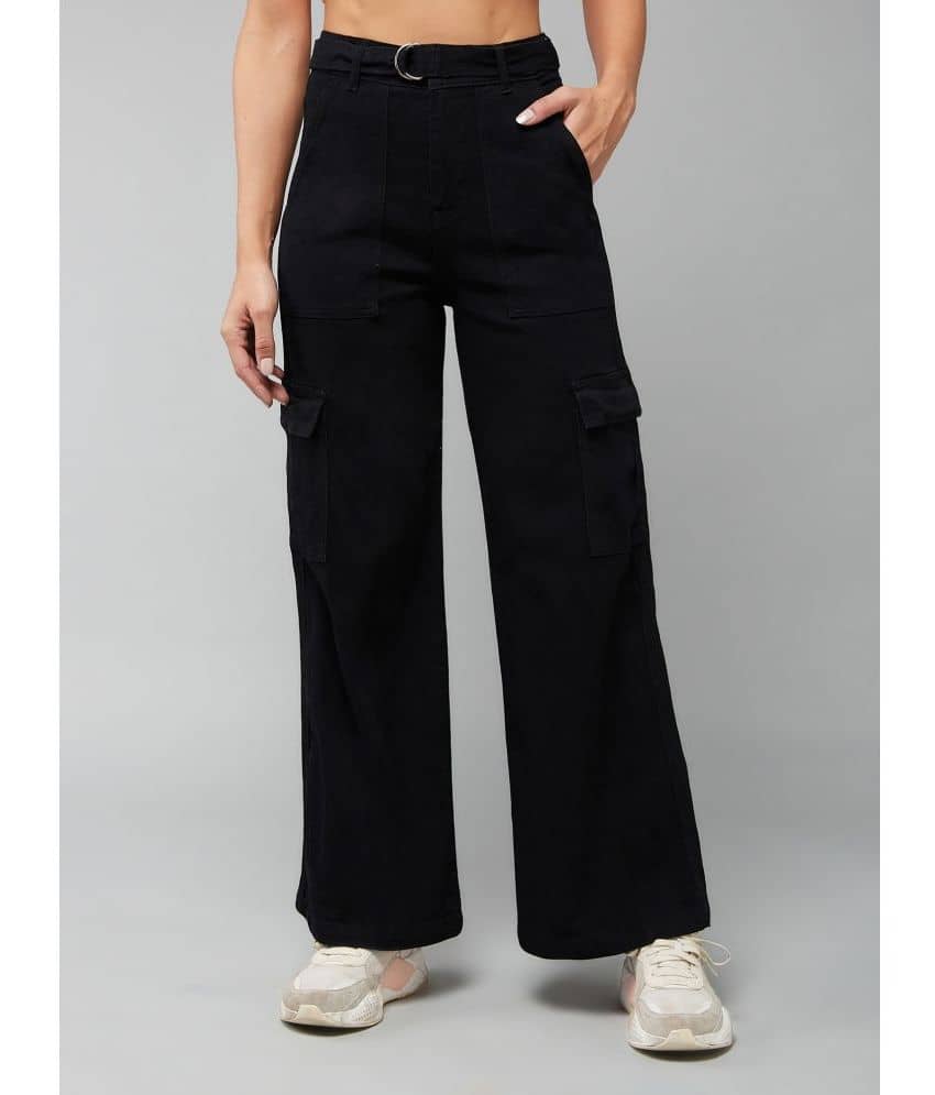 Dolce Crudo - Black Denim Wide Leg Women's Jeans ( Pack of 1 ) - Jeans | Buy online on ZillyBuy