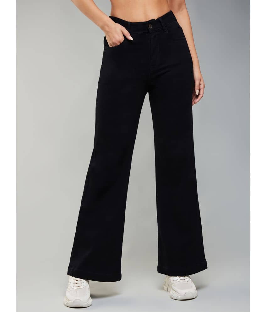 Dolce Crudo - Black Denim Wide Leg Women's Jeans ( Pack of 1 ) - Jeans | Buy online on ZillyBuy
