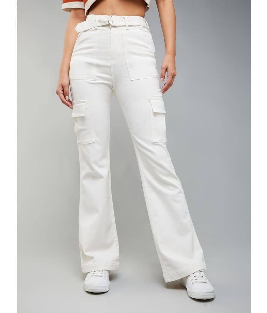 Dolce Crudo - White Denim Wide Leg Women's Jeans ( Pack of 1 ) - Jeans | Buy online on ZillyBuy