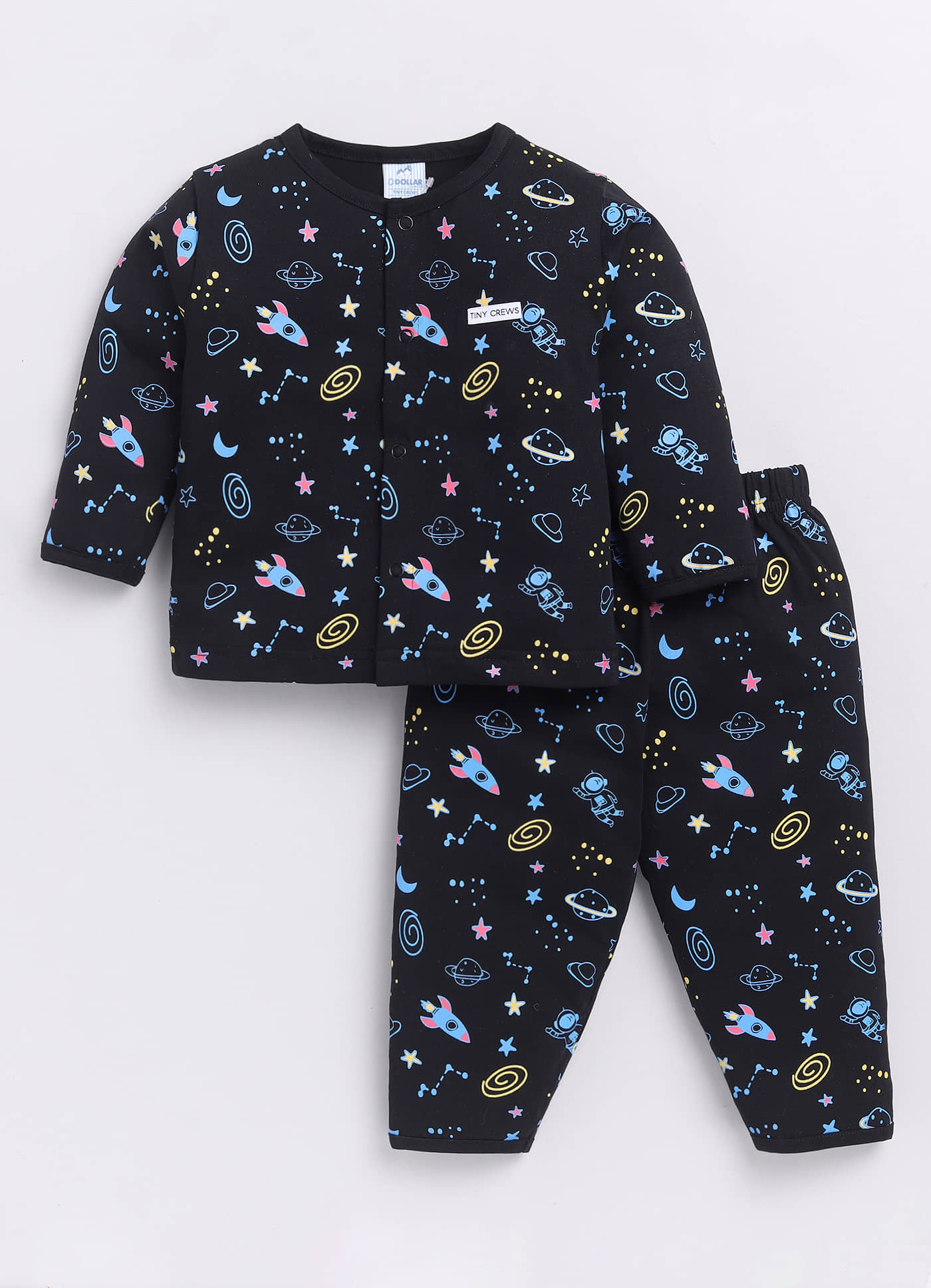 Dollar Pack of 1 Baby Boys Cotton T-Shirt & Trouser ( Black )
