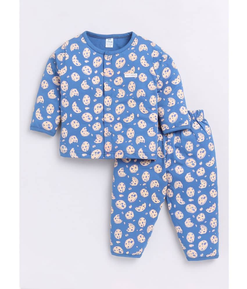 Dollar Blue Cotton Baby Boy T-Shirt & Trouser ( Pack of 1 )