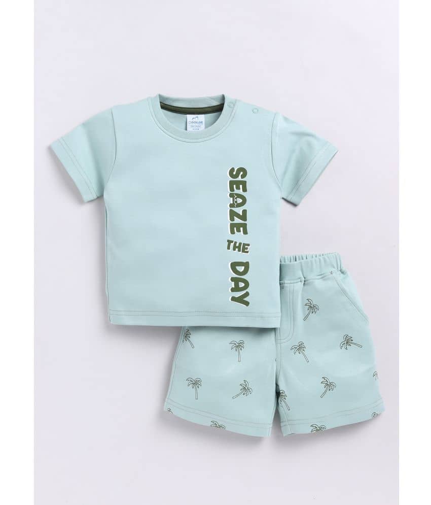 Dollar Blue Cotton Baby Boy T-Shirt & Shorts ( Pack of 1 )
