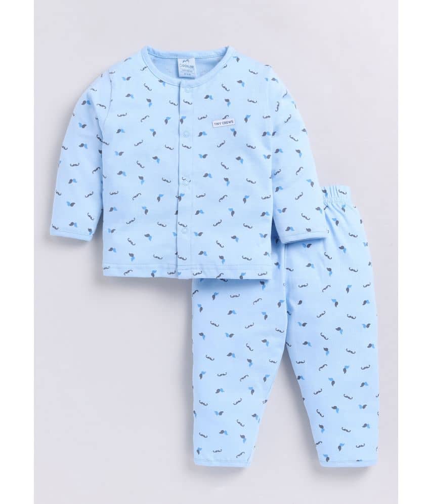 Dollar Blue Cotton Baby Boy T-Shirt & Trouser ( Pack of 1 )