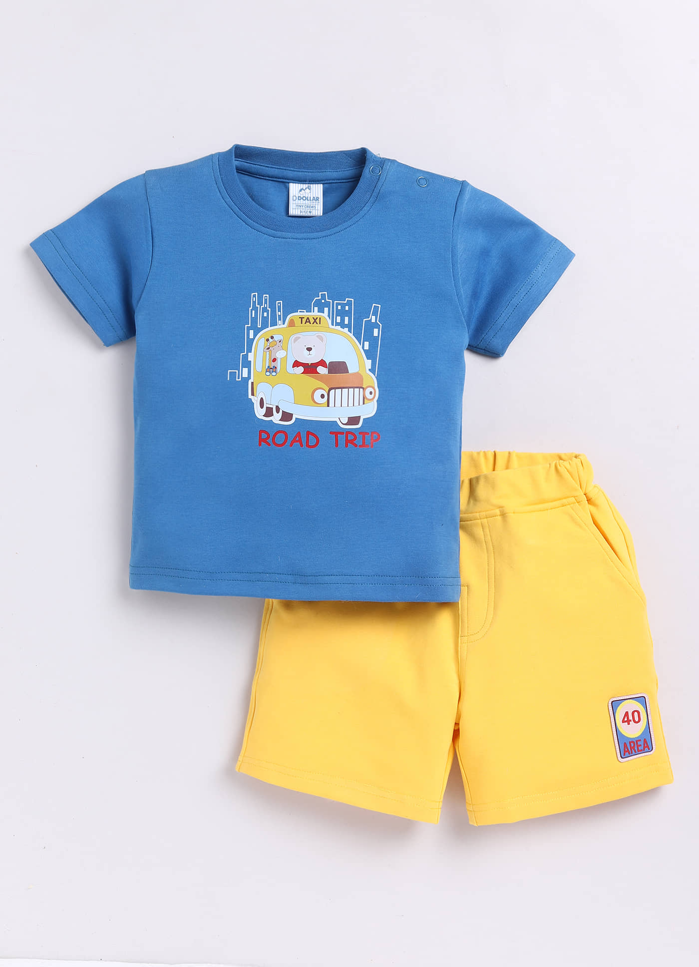Dollar Pack of 1 Baby Boys Cotton T-Shirt & Shorts ( Blue )