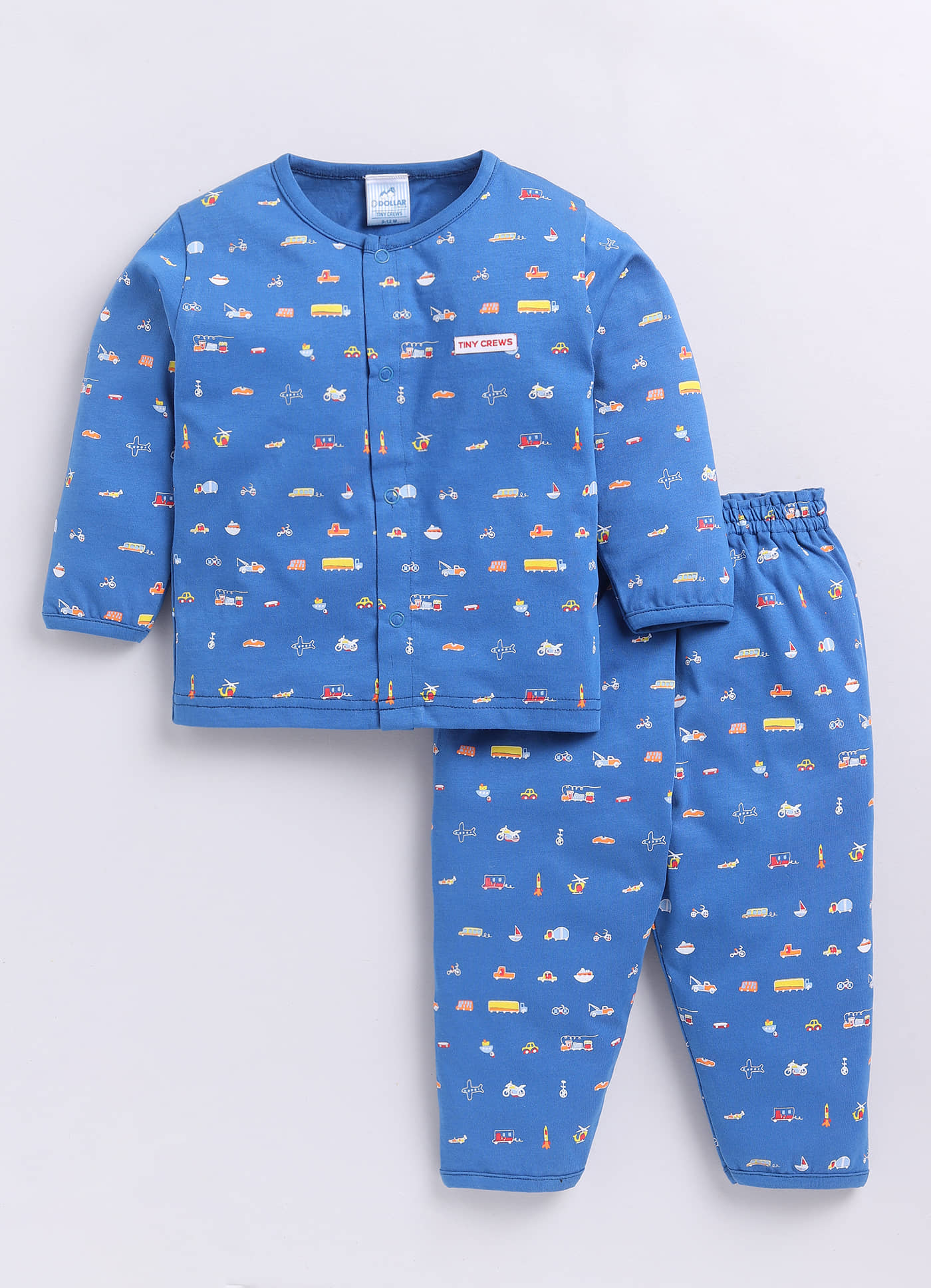 Dollar Blue Cotton Baby Boy T-Shirt & Trouser ( Pack of 1 )