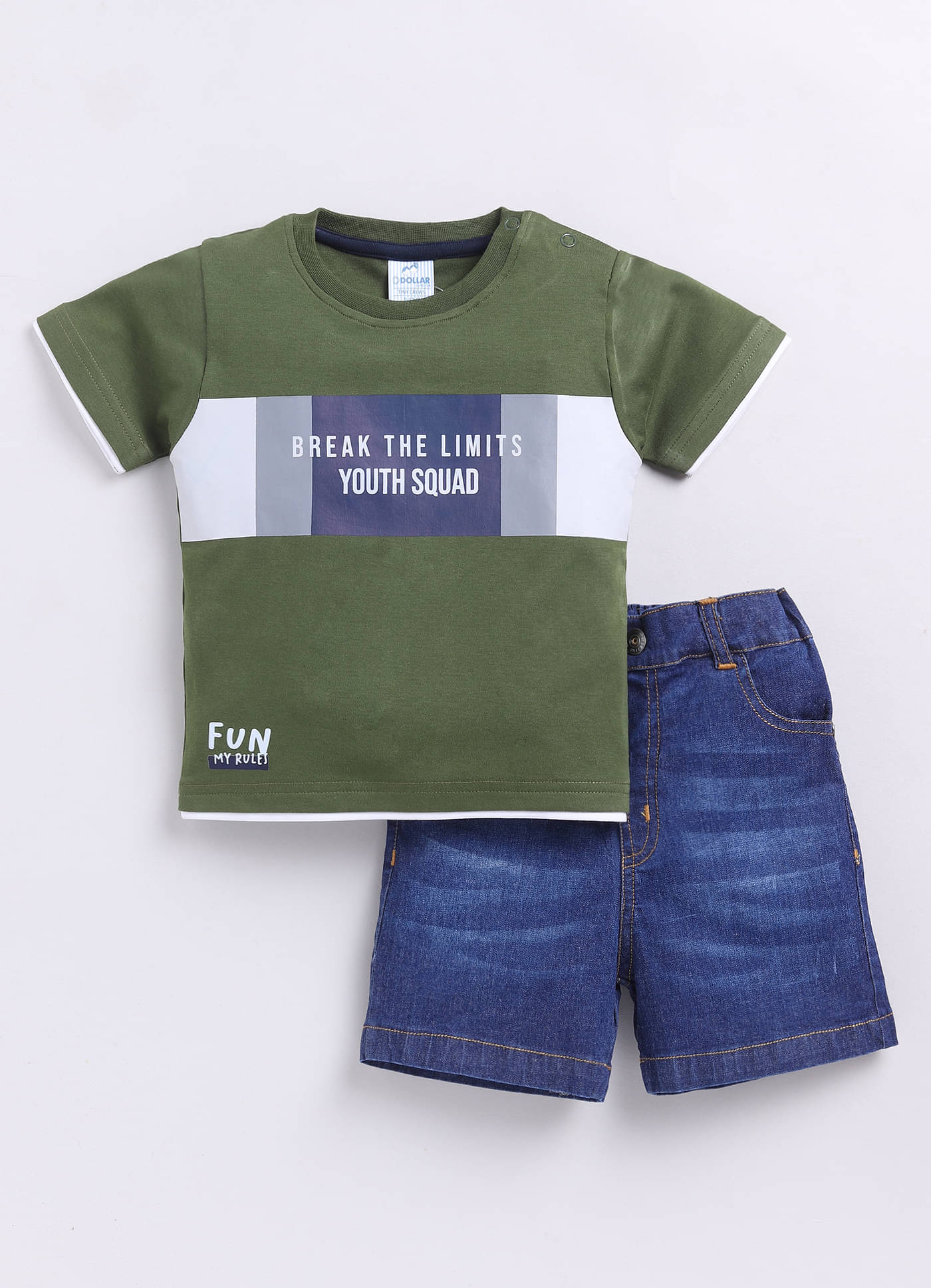     			Dollar Pack of 1 Baby Boys Cotton T-Shirt & Shorts ( Green )