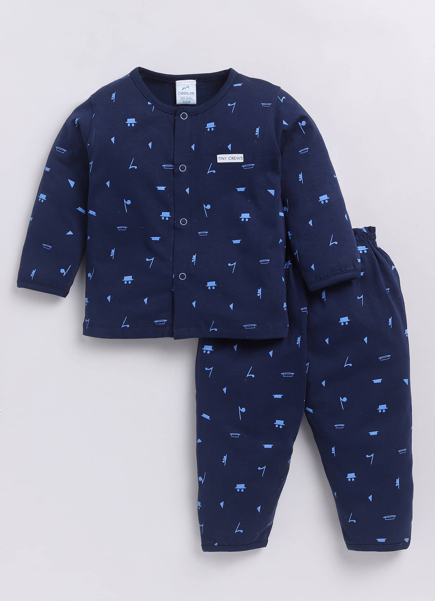 Dollar Pack of 1 Baby Boys Cotton T-Shirt & Trouser ( Navy )