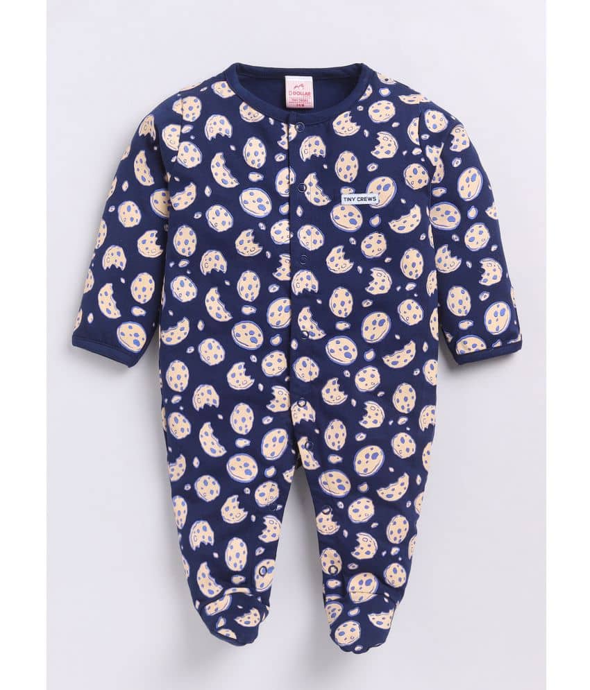 Dollar Navy Cotton Blend Bodysuit For Unisex ( Pack of 1 )