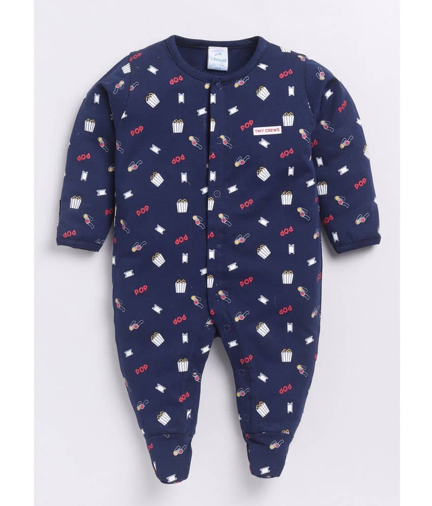 Dollar Navy Cotton Blend Bodysuit For Unisex ( Pack of 1 )