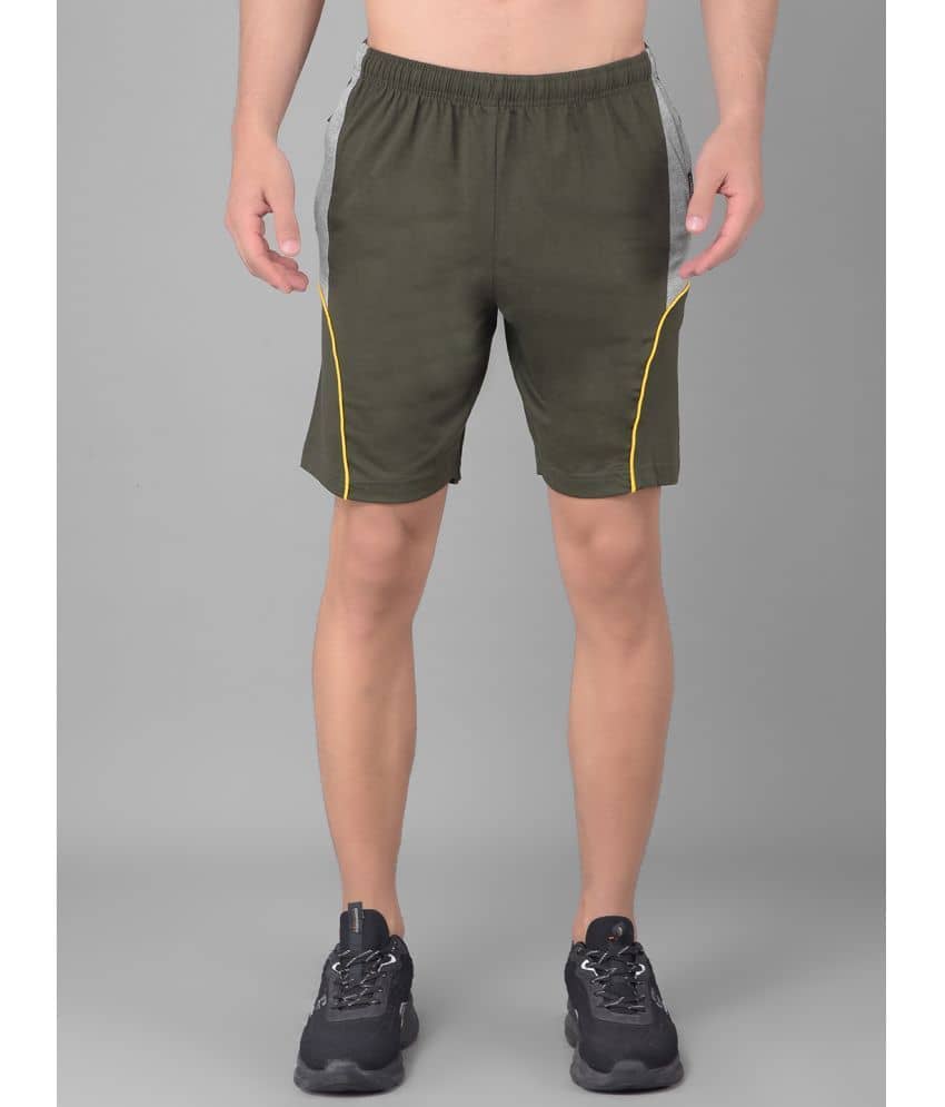 Dollar Olive Cotton Blend Men's Shorts ( Pack of 1 ) - Shorts | Buy online on ZillyBuy