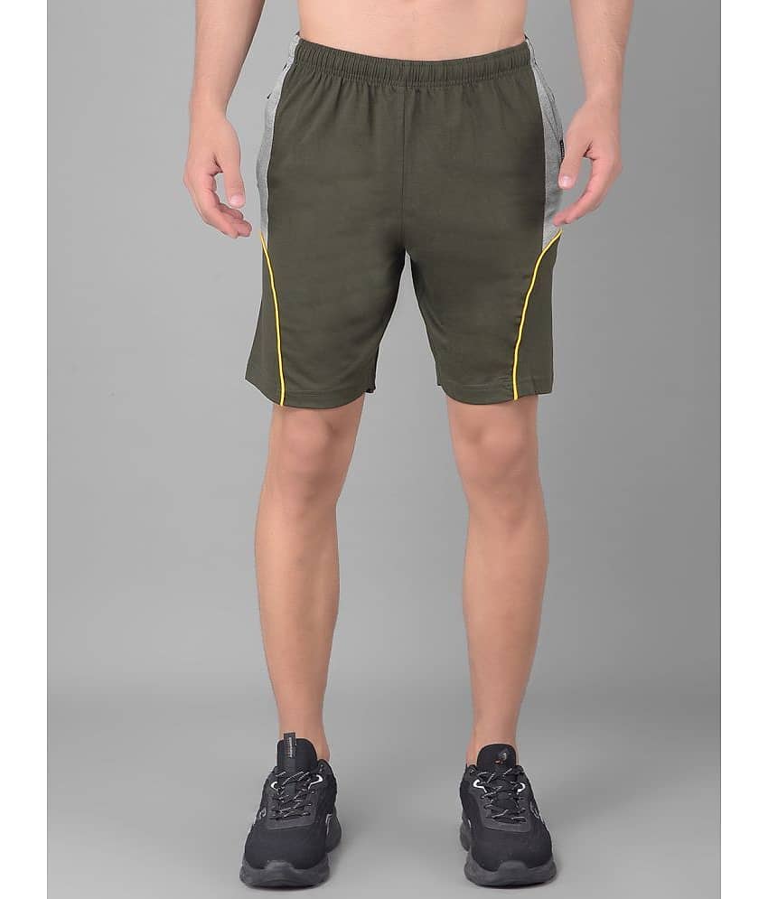 Dollar Olive Cotton Blend Men's Shorts ( Pack of 1 ) - Shorts | Buy online on ZillyBuy