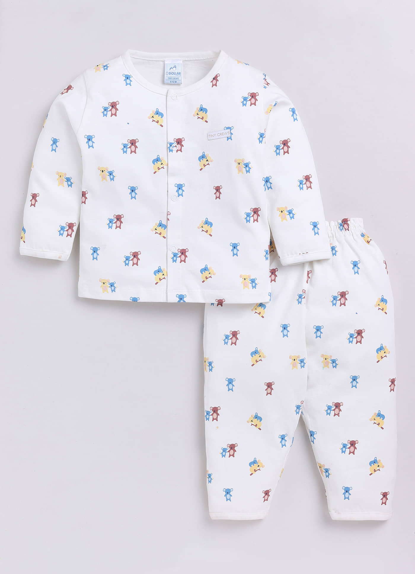 Dollar Pack of 1 Baby Boys Cotton T-Shirt & Trouser ( White )