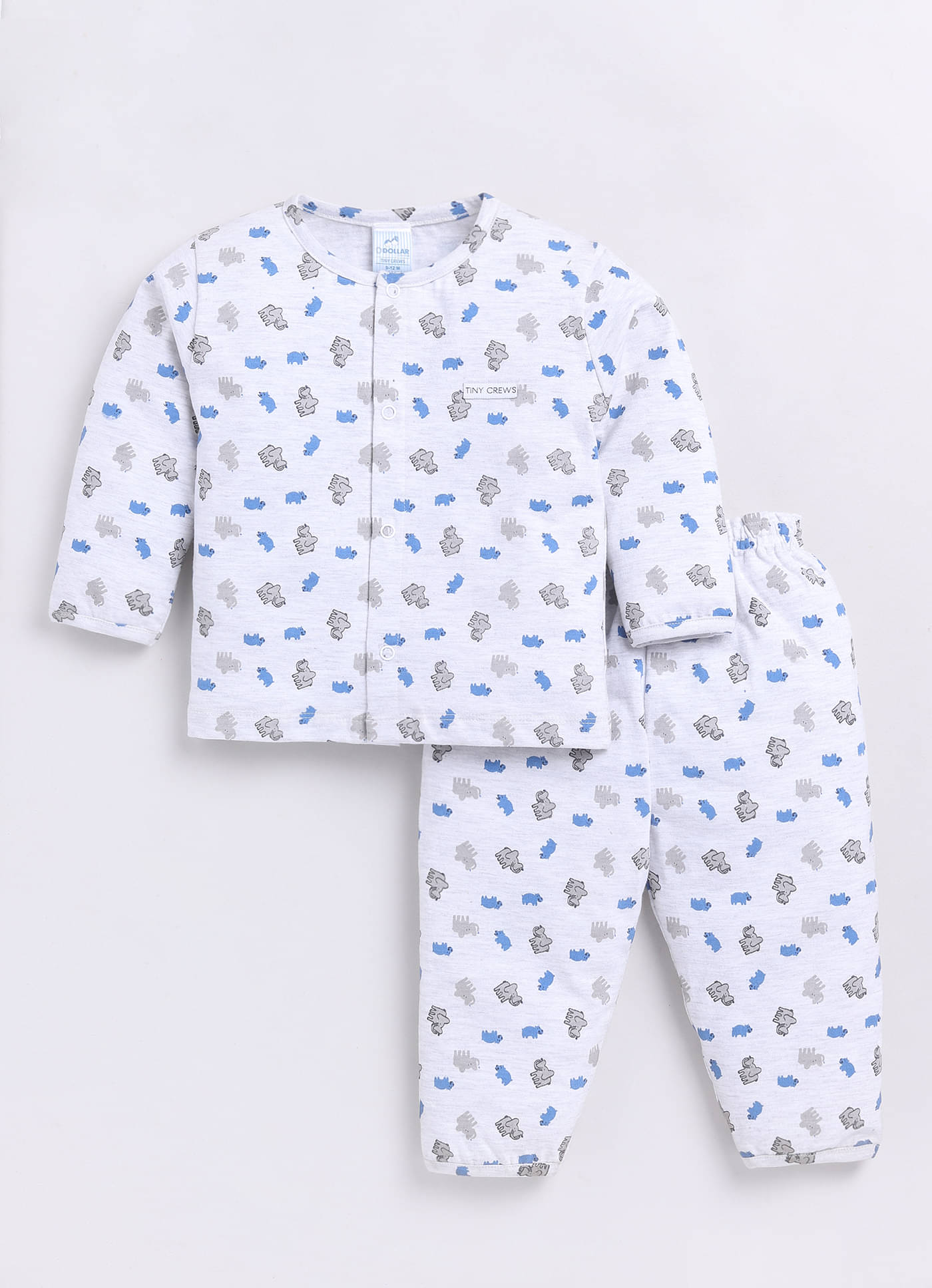     			Dollar White Cotton Baby Boy T-Shirt & Trouser ( Pack of 1 )