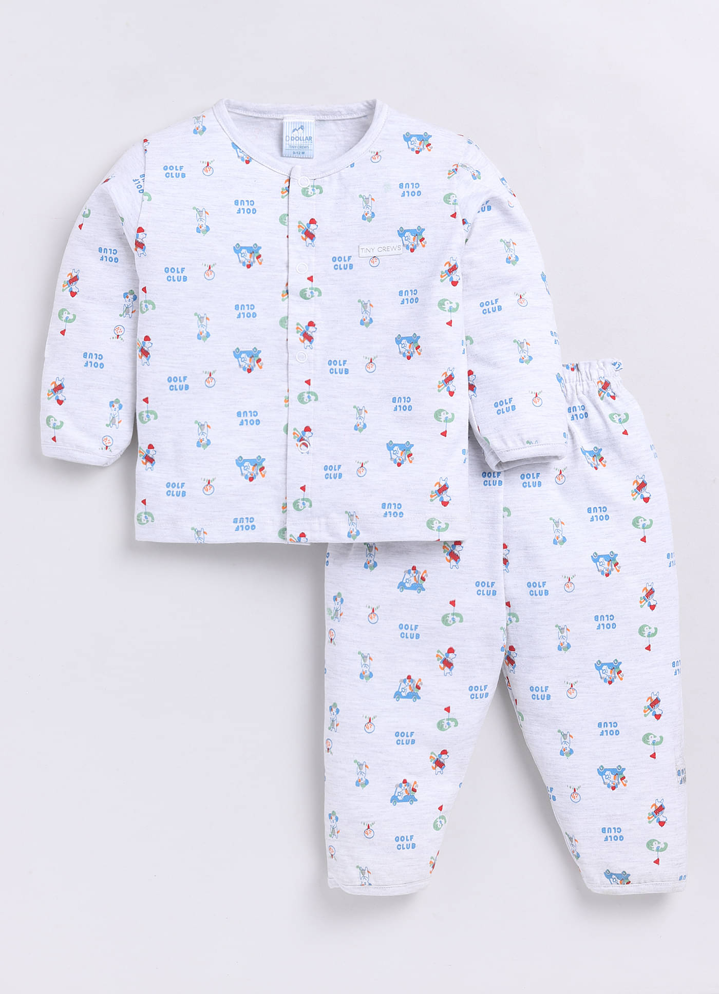     			Dollar White Cotton Baby Boy T-Shirt & Trouser ( Pack of 1 )