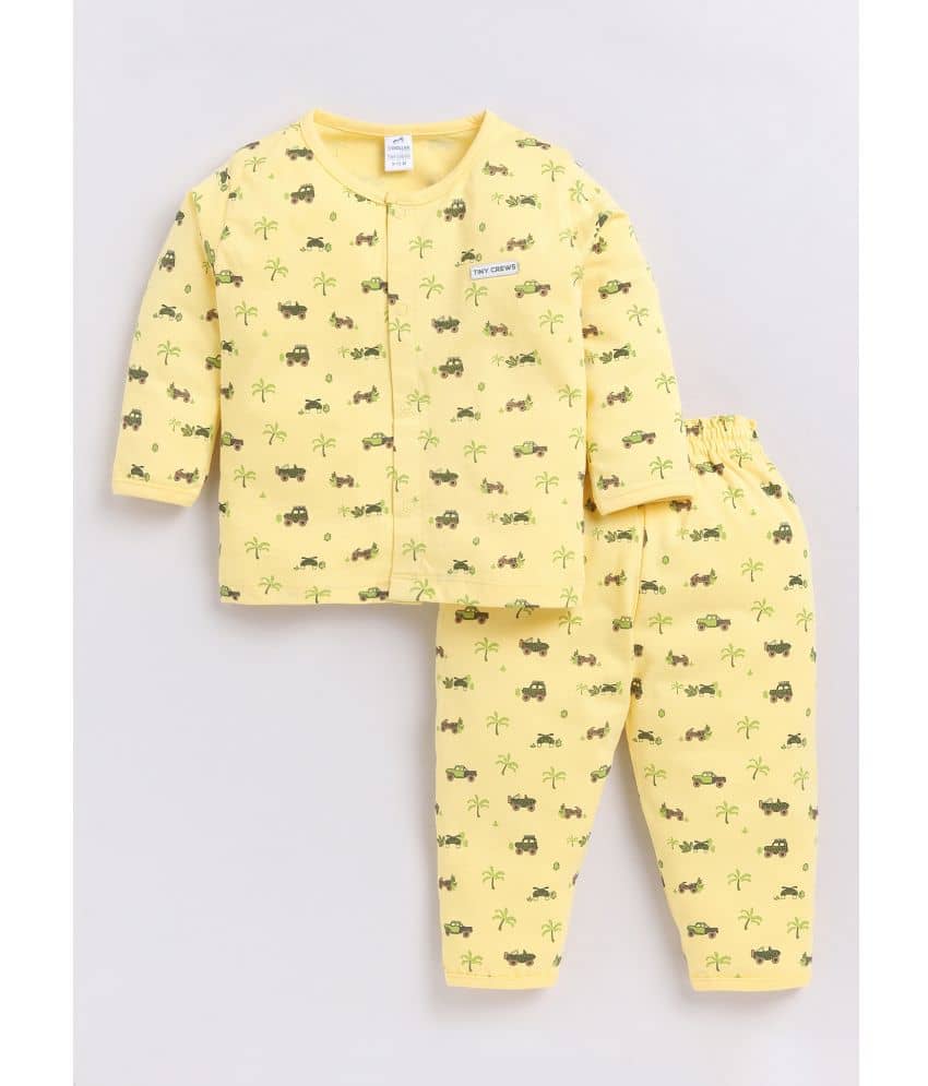 Dollar Pack of 1 Baby Boys Cotton T-Shirt & Trouser ( Yellow )