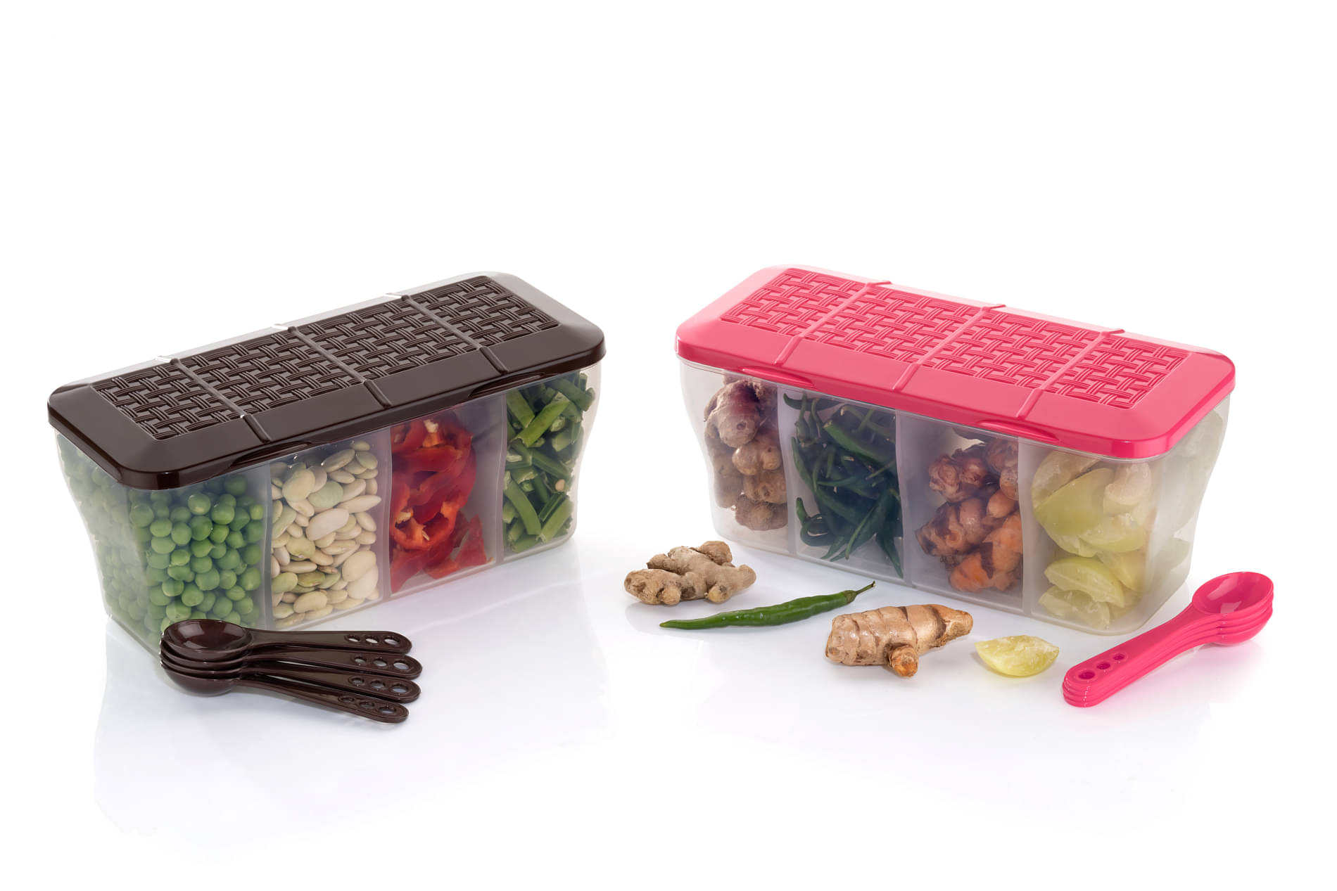     			FIT4CHEF Fridge Container PET Multicolor Multi-Purpose Container ( Set of 2 )