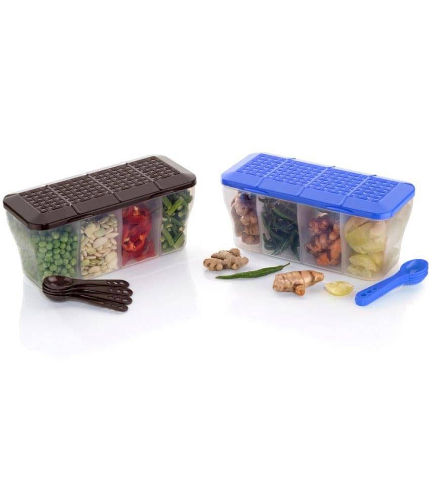     			FIT4CHEF Fridge Storage PET Multicolor Multi-Purpose Container ( Set of 2 )