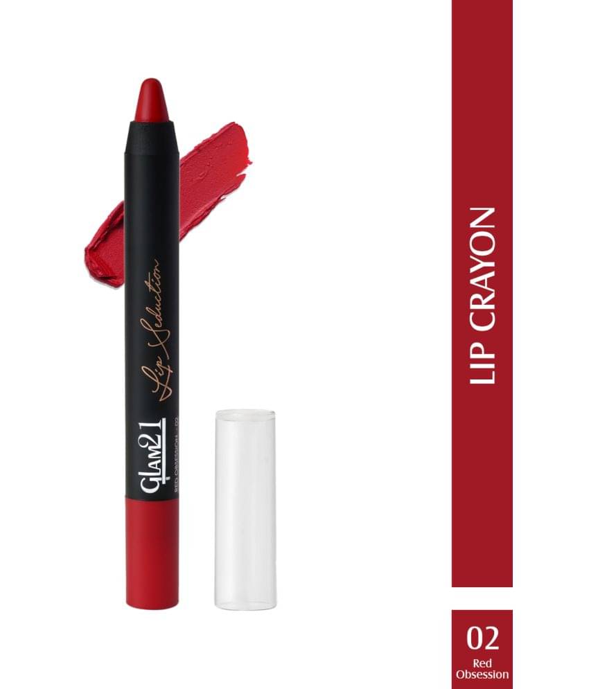     			Glam21 Lip Seduction Non- Transfer Crayon Lipstick With Creamy Matte Formula 2.8gm Red Obsession-02