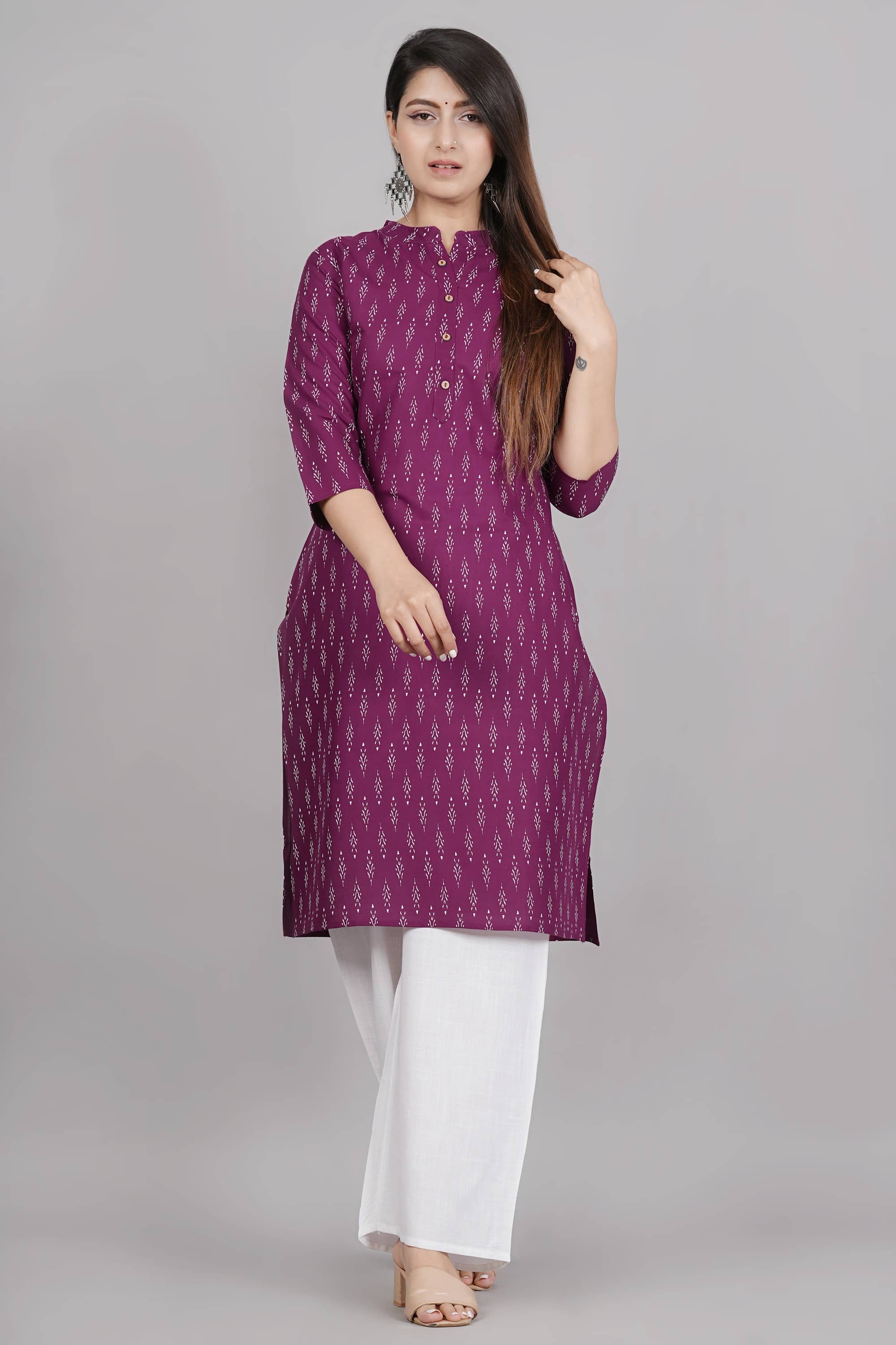 GlowWorld Rayon Printed Straight Women's Kurti - Maroon ( Pack of 1 ) - Kurtis, Tunics | Buy online on ZillyBuy