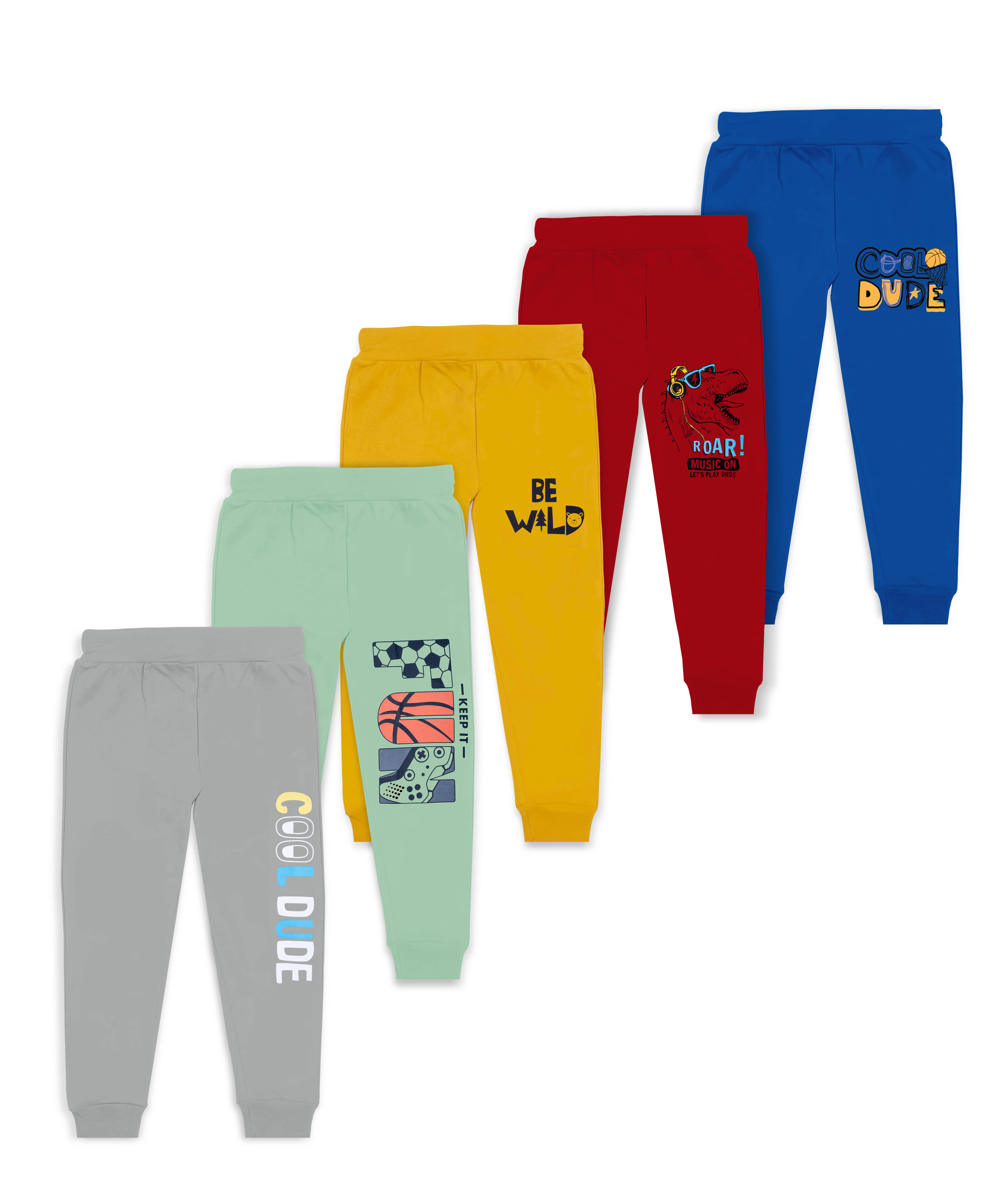     			J&JP Pack of 5 Boys Cotton Blend Trackpant ( Multicolor )