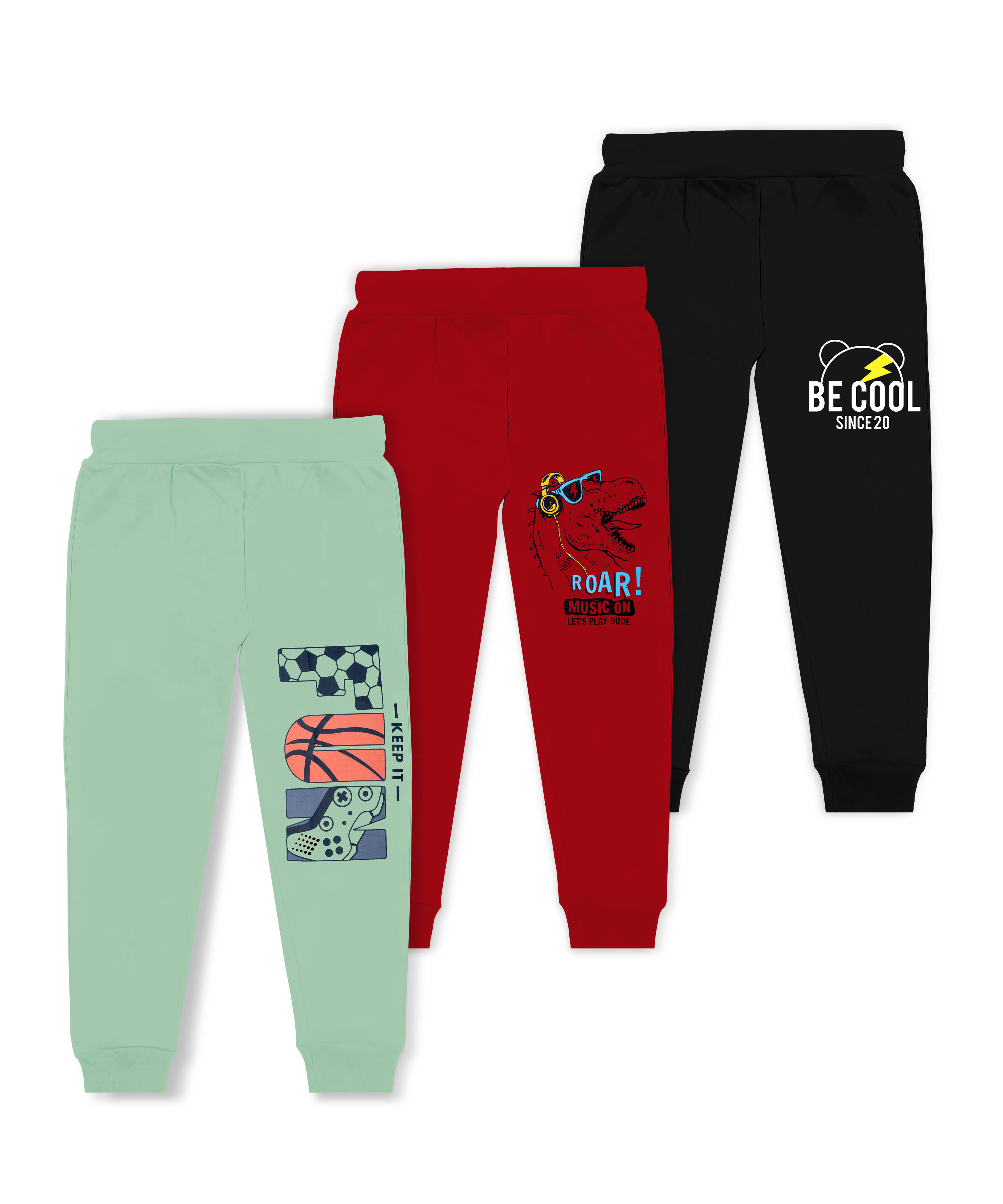     			J&JP Pack of 3 Boys Cotton Blend Trackpant ( Multicolor )