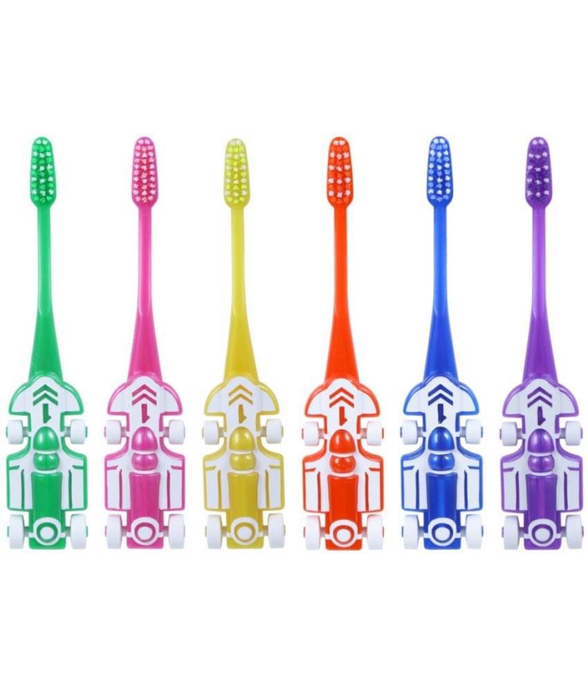     			Maxi Zoom Car Junior Soft Toothbrush (Pack of 6)