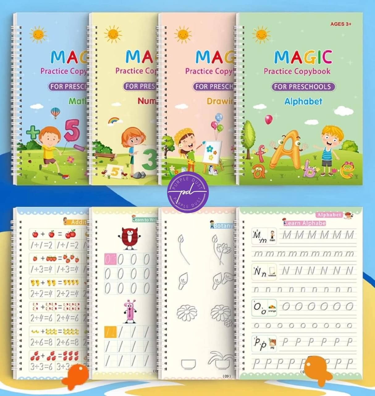     			PURPLE DUST PRACTICS MAGIC BOOK SET OF 4