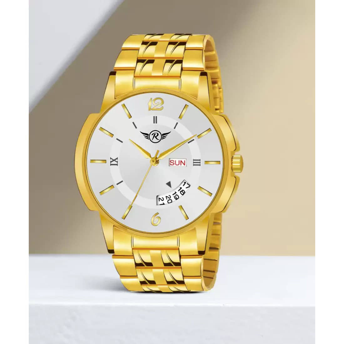 REESKY Gold Stainless Steel Analog Men's Watch