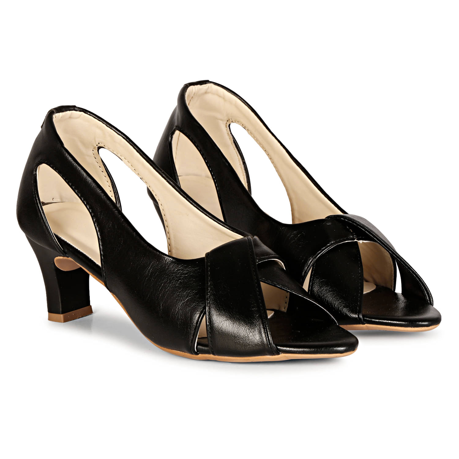     			Saheb Black Women's Slip On Heels