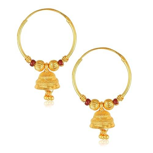     			VIVASTRI Golden Bali Earrings ( Pack of 1 )