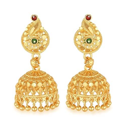 VIVASTRI Golden Jhumki Earrings ( Pack of 1 ) - Earrings | Buy online on ZillyBuy