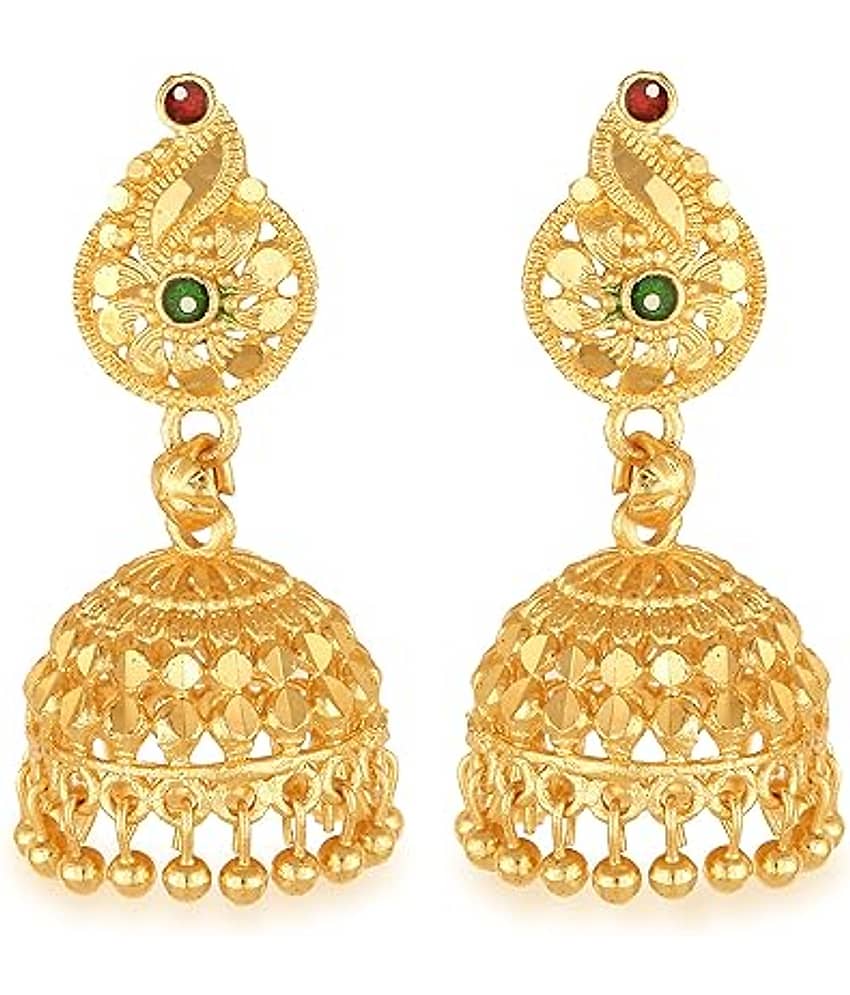 VIVASTRI Golden Jhumki Earrings ( Pack of 1 ) - Earrings | Buy online on ZillyBuy