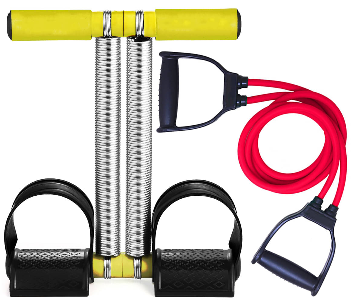     			Double Spring Tummy Trimmer For Workout & Heavy Resistance Tube Ab Exerciser