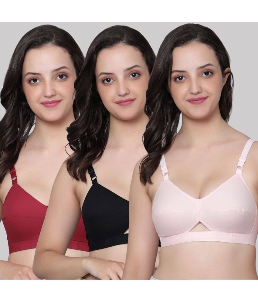     			AIMLY Pack of 3 Cotton Women's Everyday Bra ( Black ) AL_Juhi_Karishma_P3