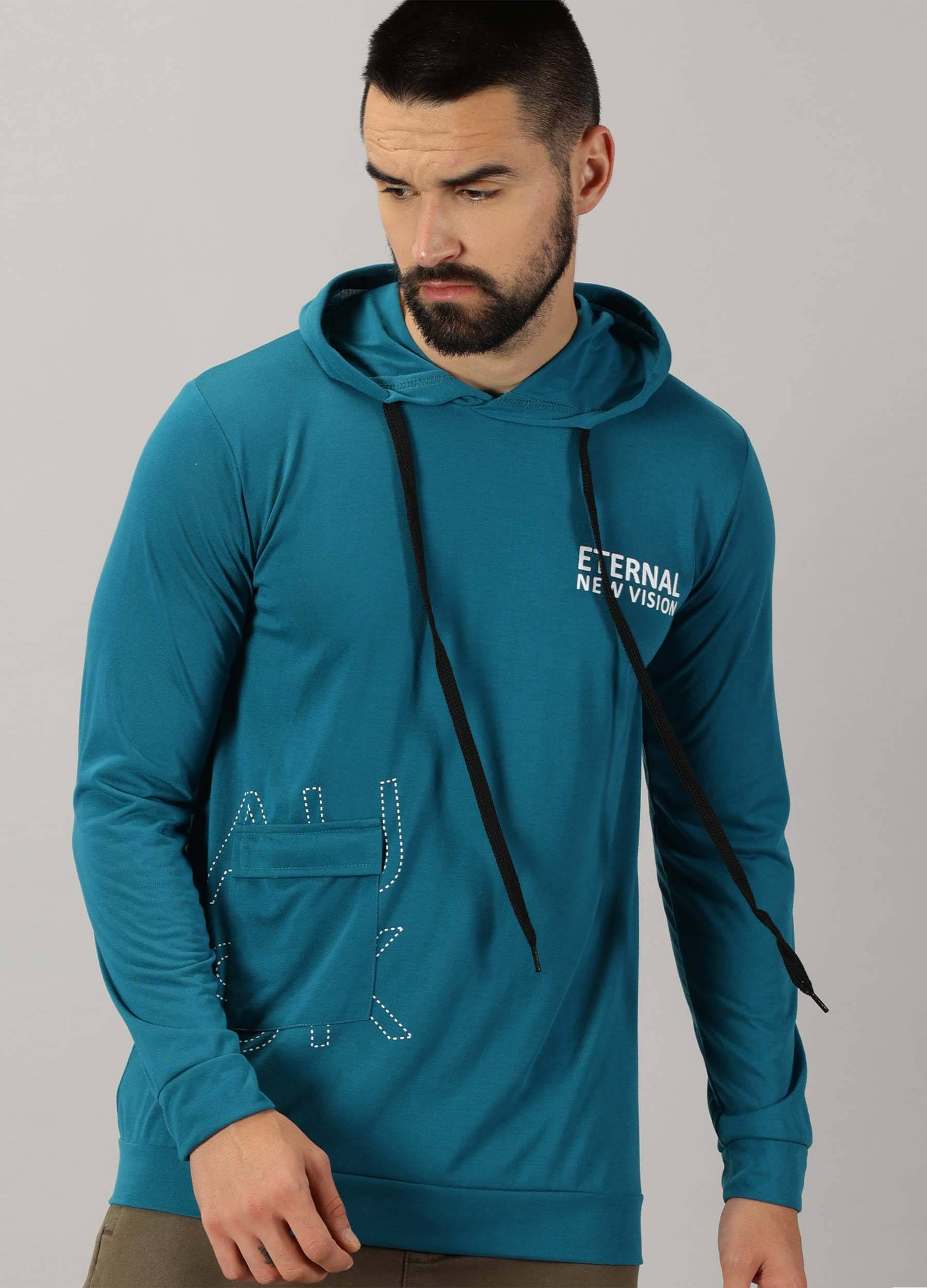 AUSK Pack of 1 Cotton Blend Regular Fit Men's T-Shirt ( Teal ) AUSK Pack of 1 Cotton Blend Regular Fit Men's T-Shirt ( Teal )