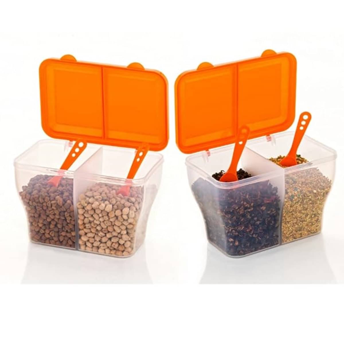     			Analog Kitchenware Dal/Masala/Vegetable Plastic Orange Multi-Purpose Container ( Set of 2 )