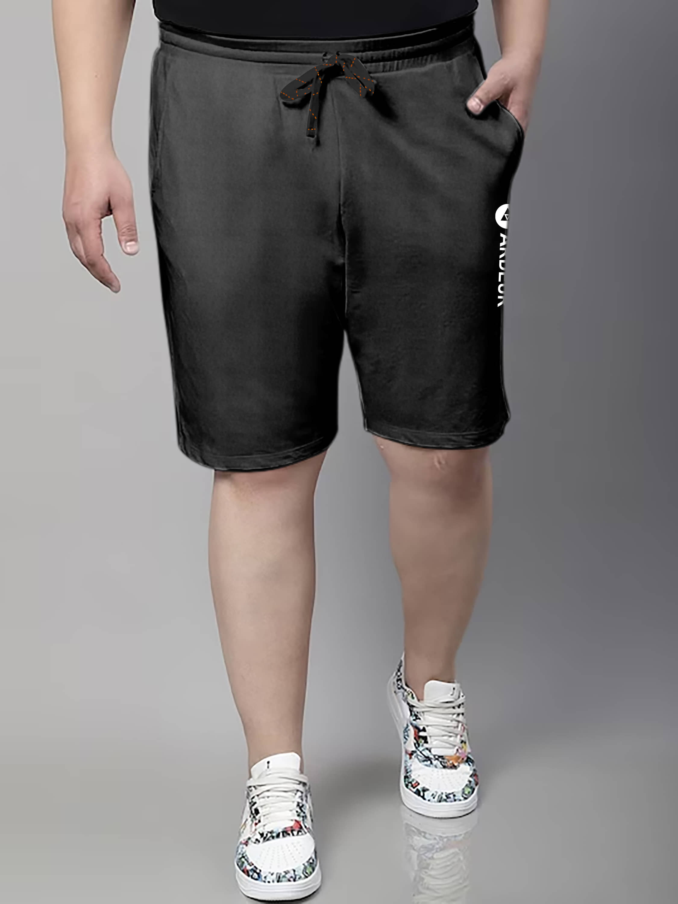 Ardeur Charcoal Cotton Blend Men's Shorts ( Pack of 1 ) - Shorts | Buy online on ZillyBuy