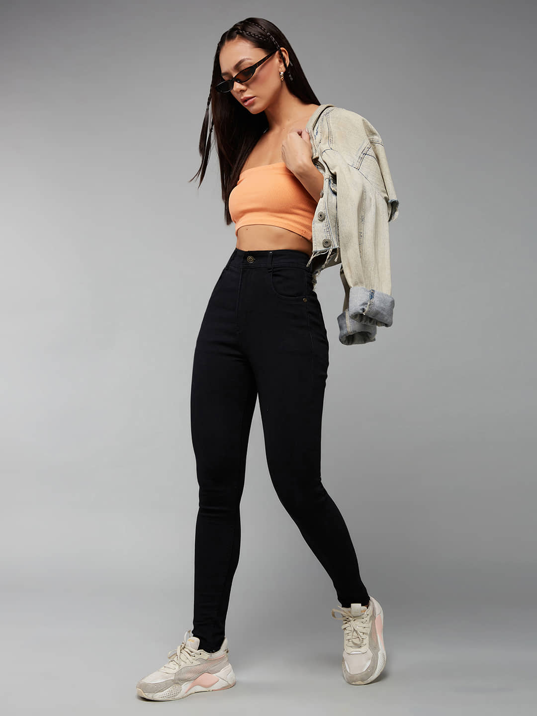 Dolce Crudo - Black Denim Slim Fit Women's Jeans ( Pack of 1 ) - Jeans | Buy online on ZillyBuy
