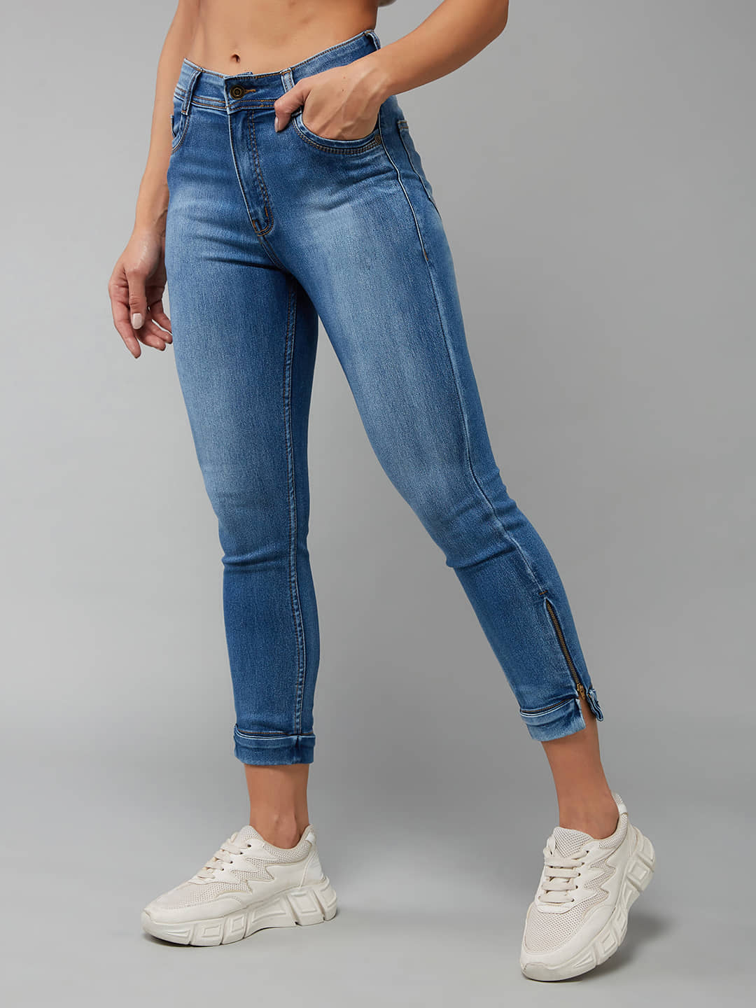 Dolce Crudo - Blue Denim Skinny Fit Women's Jeans ( Pack of 1 ) - Jeans | Buy online on ZillyBuy